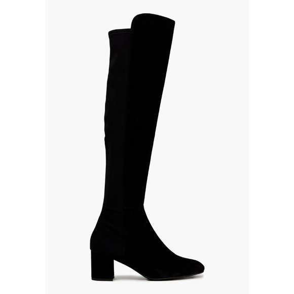 $850 STUART WEITZMAN Gillian City Suede Over-The-Knee Boot BLACK 7.5 (PA27)